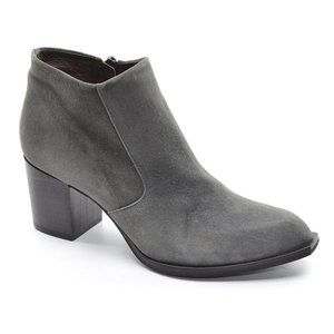 Coclico Obliqua Gray Suede Zip Heel Ankle Boot 37.5 New